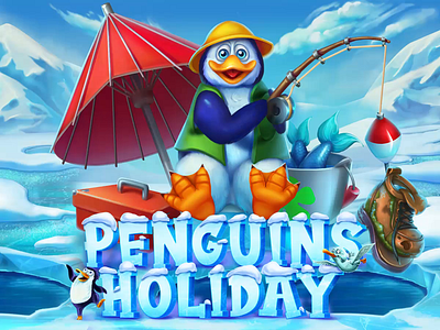 Penguins holidays antarctic cold gambling game art game design holiday ice iceberg illustration ocean penguins slot design slotmachine snow south