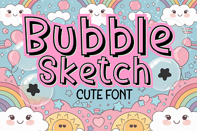 Bubble Sketch Font – Playful Hand-Drawn Outline Font branding bubble font bubble sketch crafters cricut font cute font fonts fun font kids font logo font outline font playful font procreate font typography