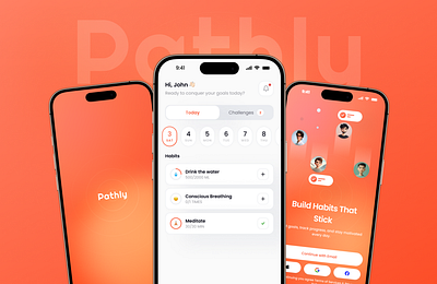 Pathly - A Routine Management App app design case study figma mobile app pathly routine app tasks app ui uiux user experience user interface