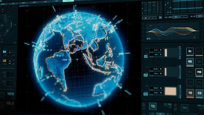 Globe hologram FUI / HUD in 4K 2d 3d 4k after effects animation background cinema 4d data design display fui globe hud layout motion graphics overlay render sci fi ui ux