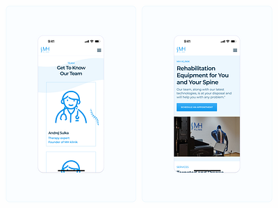 mobile website // physiotherapy clinic branding design graphic design hero section illustration ui ux web webdesign