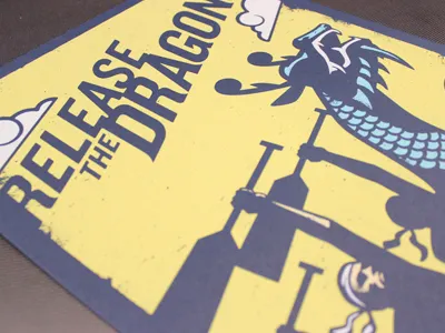 Dragon Poster dragon poster silkscreen