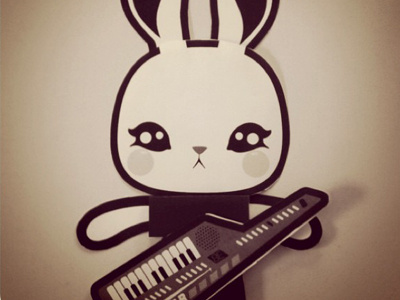 Paperbunny bunny keytar paper