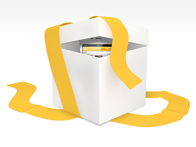 The Wrappture is nigh! app box icon logo ribbon teaser web website wrapp yellow