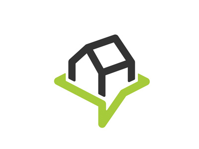 Comment House black green house logo