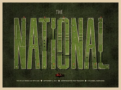 The National course dan kuhlken dkng flag golf green miniature golf nathan goldman national poster screen print silkscreen the national