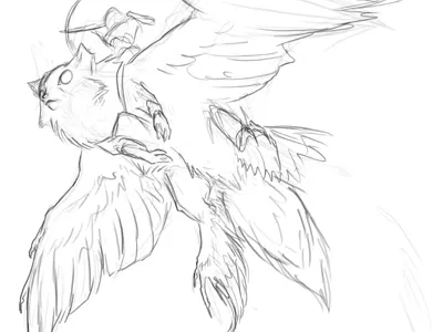 Fantasy Battle Mount brynn creature design fantasy gnome metheney sketch