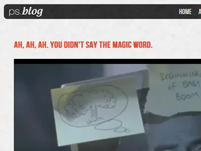 You didn't say the magic word. 404 bebas neue blog design subtle pattern texture web youtube