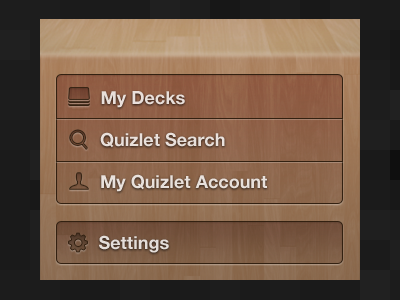 Wooden Menu ios iphone menu wooden