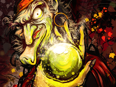 Carnival Witch carnival character design comic book fortune teller gypsy illustration magic painting science fiction witch