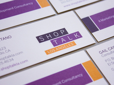 Shop Talk Los Angeles bright business card logo los angeles