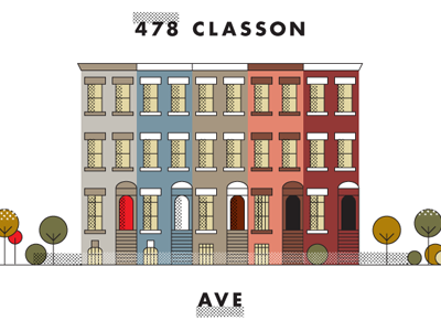 Classon Ave brooklyn brownstone clinton hill futura illustration new york texture trees