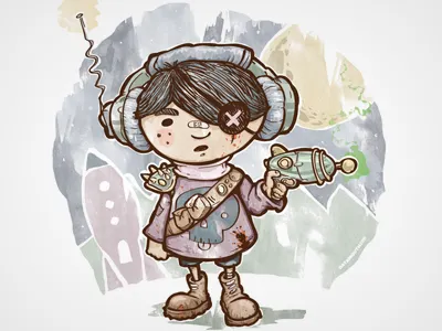 PewPewPew cadet illustration laser rocket space