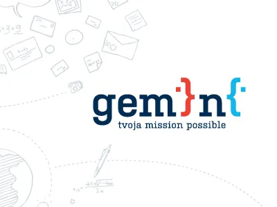Gemini logodesign blue design gemini gipsy learn logo non profit red study