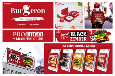 Burgeron Red Theme Burger Resturent Shop Design Ideas and Brandi branding graphic design logo ui