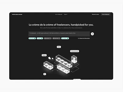 Hero section for a freelancing platform 3d hero herosection landing landingpage minimal saas ui