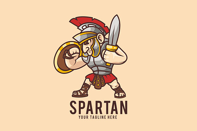 Spartan Warrior cartoon character design graphic illustration illustrator logo spartan warrior