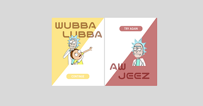 "Rick and Morty" Flash Message 11 aw jeez continue daily design flash message not sucessfull rick and morty success successfull try again ui unsucess ux wubba lubba