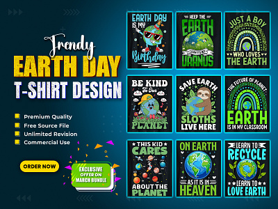 Trendy Earth Day T-Shirt Design