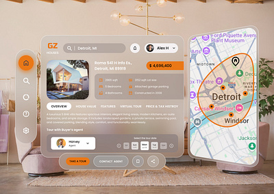 Immersive Real Estate Experience - AR/VR Interface Design 3d arvr branding logo real estate ui ux