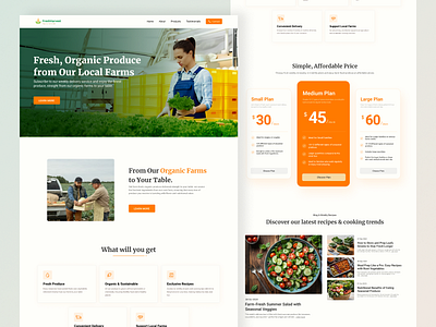 🌱 FreshHarvest - Organic Farm Delivery Landing Page Design business company profile design farm health landing page web design