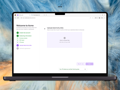 Electricity bill uplaod b2b edge cases fintech onboarding redesign saas steppers ui upload ux webapp