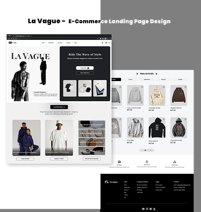 La vague E-commerce exploration clothing clothing brand ecommerce fashion landing page design modern website design