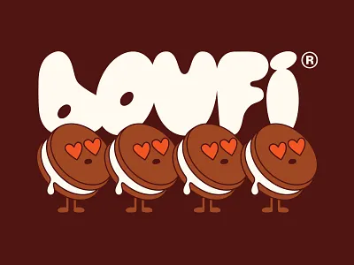 Boufi Branding - Cookies brand badge branding cartoon character design cookies cookies branding design graphic design illustration logo oreo typography ui vector