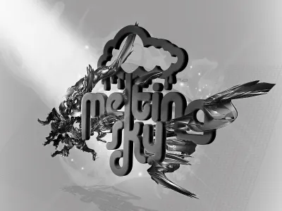 Melting Sky Logo 3d light logo melting metalic sky