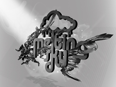 Melting Sky Logo 3d light logo melting metalic sky