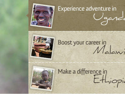 Home page banner v2 brown texture travel typography