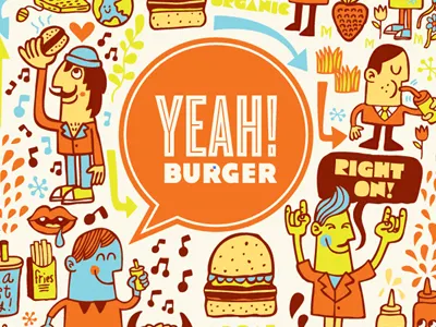 Yeah! Burger branding color design idenitity illustration logo type