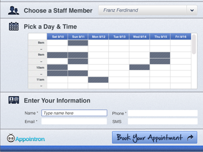 Appointron Pop-Up Shot 2 appointron calendar interface scheduling ui