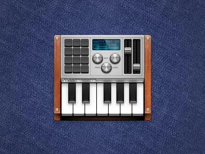 electronique beats buttons dial display electronic genre icon keys metal music piano shiny slider synth synthesizer techno wood