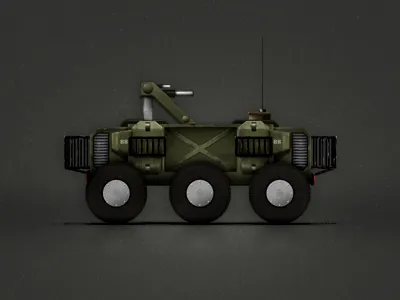 Tank side view game ilustration militar tank