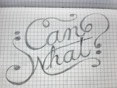 Can What? illustration personal script type whaaaaa