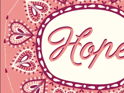 Hope awareness breast cancer hope pink poster typography