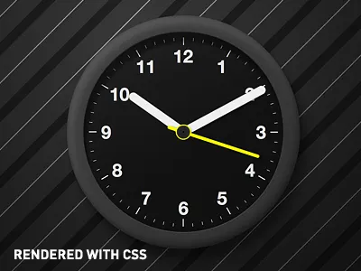 Clock Rendered with CSS (No Images) clock css imageless native native design runtime render stripes