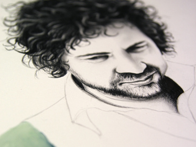 Wayne band drawing illustration in progress mixed media music oil painting pencil portrait the flaming lips wayne coyne