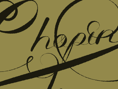 chopin custom drawn experiment logo type