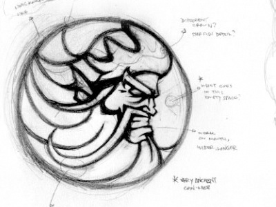 Poseidon Circle mythology neptune pencil poseidon profile sketch