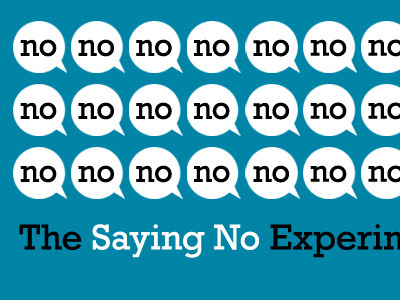 The Saying No Experiment blog blue quote repetition serif