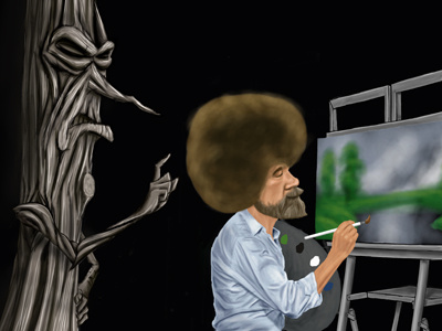 Unhappy Tree bob ross painting tree unhappy