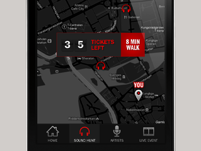 Ticket Map app counter headphones hyper iphone island map music nusound