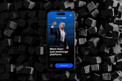 Trump Meme Crypto App (dApp) app black appdesign blockchain blue color dapp dashboard design exchange figma graphic design meme photoshoo smart contracts ui ux web3