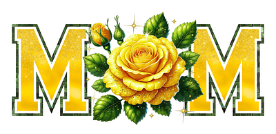 Yellow Mom w/ Rose design digital files graphic design illustration mom png rose yellow