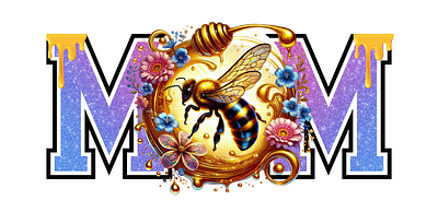 Mom w/ Bee bee design digital files graphic design illustration mom png red