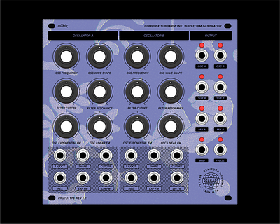 Aulos- Complex Subharmonic Waveform Generator Eurorack Panel art block branding design electronics eurorack graphic design illustration logo modular print simple synthesizer ui