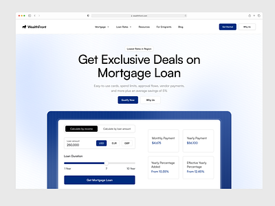 Landing page for Mortgage Loans banking landing inspiration banking landing page banking ui inspiration finance dashboard finance landing page financial landing fintech landing fintech landing inspiration fintech uiux landing page