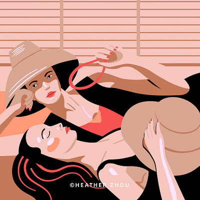 Summertime digital art fashion geometric graphic graphic design illustration people portrait summer summertime vacation vector vector art